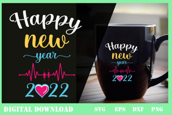 2022 Nurse Life Happy New Year Graphics for Print Templates