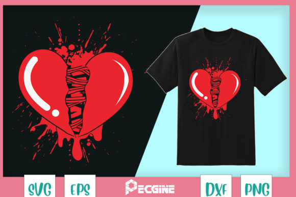A Broken Heart Valentine Design for Merchandise Graphics