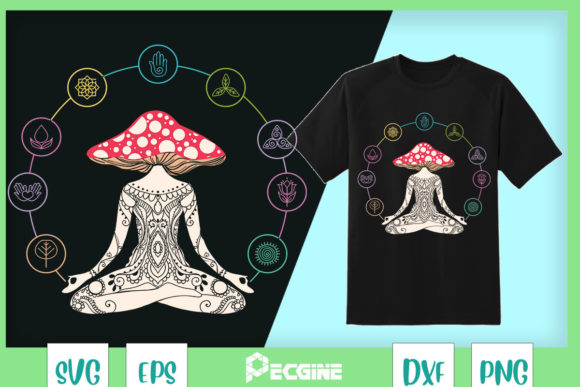 A Designer's Look at the Magic Yoga Meditation Psychedelic Fungus Embroidery Design