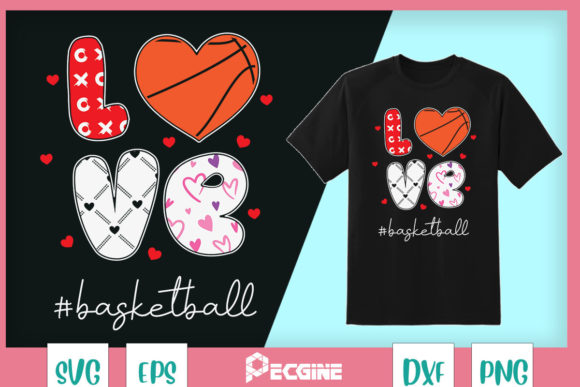 A Designer's Take on the Hearts LOVE Basketball Valentine Embroidery