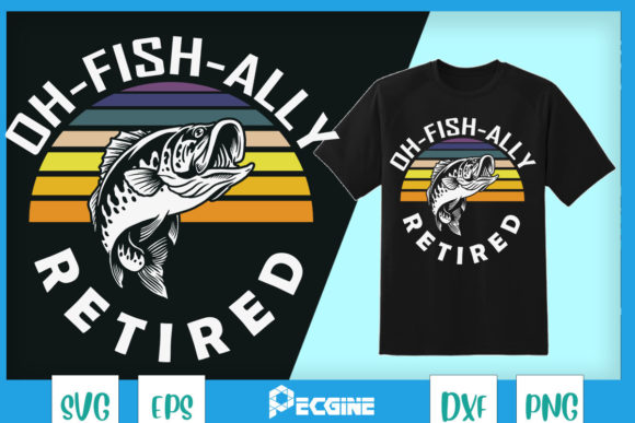 A Graphic Designer Reviews a Fun Fishing Retirement T-Shirt Design