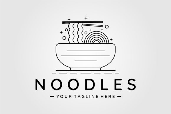 A Ramen Bowl Logo Line Art Graphic for Your Local Food Business