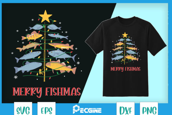 Crafting with the Merry Fishmas Fishing Rod Graphic