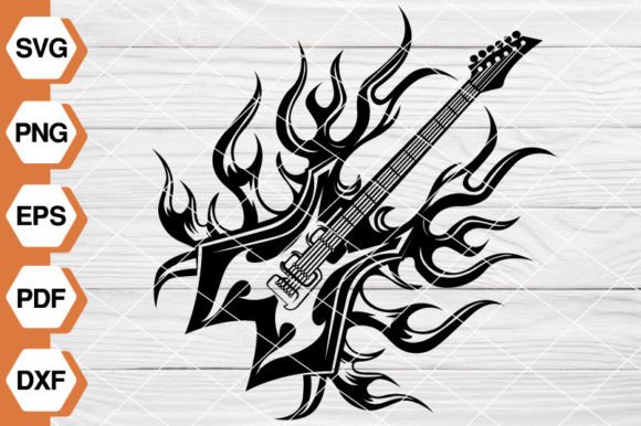 Electric Guitar Graphics for Brand Identity and Packaging Design
