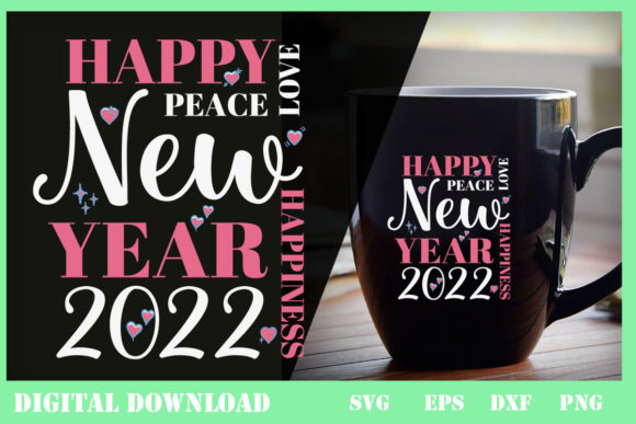 Peace Love & Happiness New Year Graphics for Print Templates