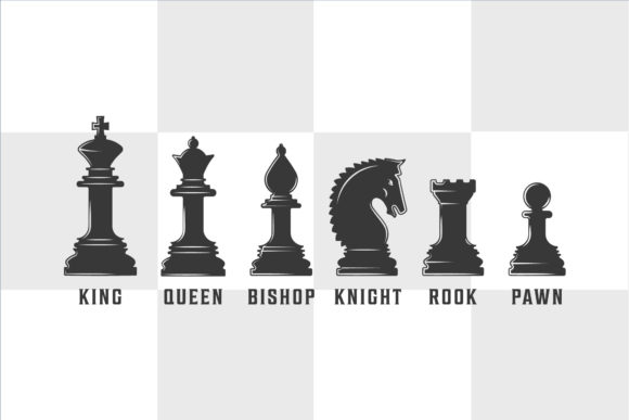 Silhouette Chess Pieces for Crafting Graphics and Illustrations