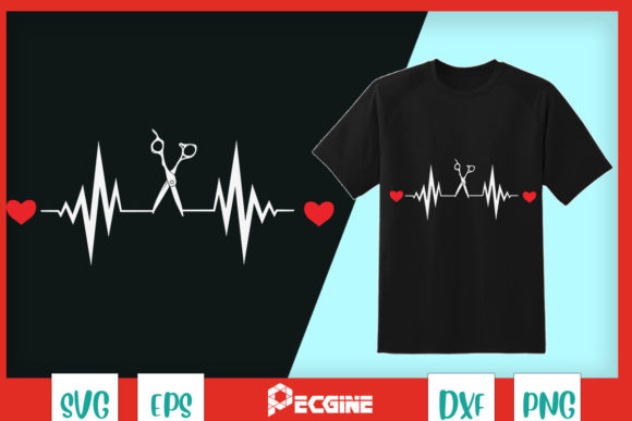 The Hairdresser Barber Vintage Heartbeat: A Graphic Asset for Timeless T-Shirt Designs