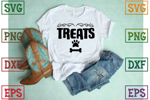 Treats: A Dog Typography Graphic for T-Shirt Designs & Beyond