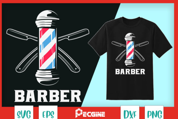 Vintage Barber Pole Razors Graphics for T-Shirt Designs