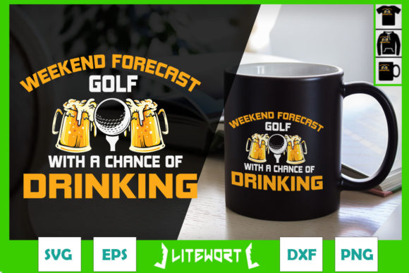 Weekend Forecast Golf: A Graphic Design Asset for Lifestyle Crafts Content